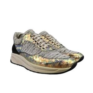Sarah Summer Shoes Womens 38 Sneakers Fashion Lifestyle Tweed Iridescent Anthro